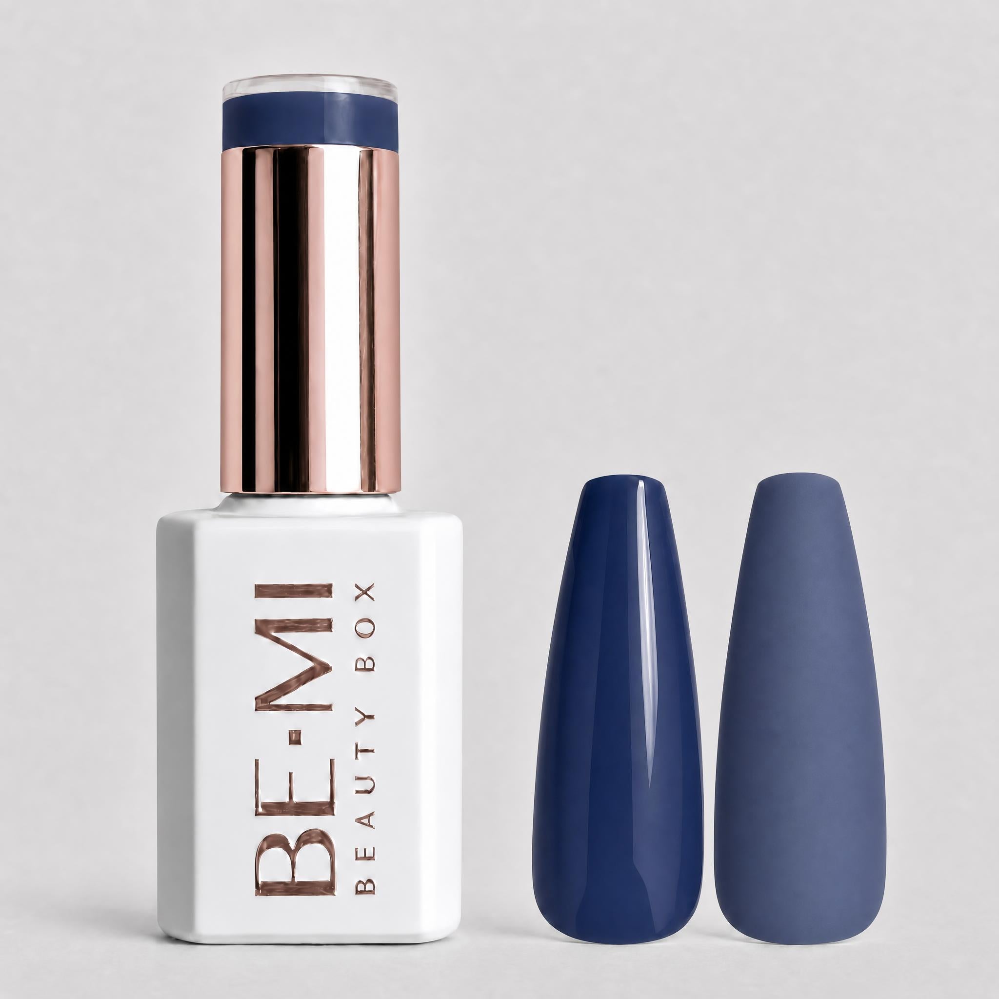 BEMI Creami F07 Gel Polish bottle and color swatch demonstrating full-coverage, self-leveling viscosity designed for professional, streak-free application.