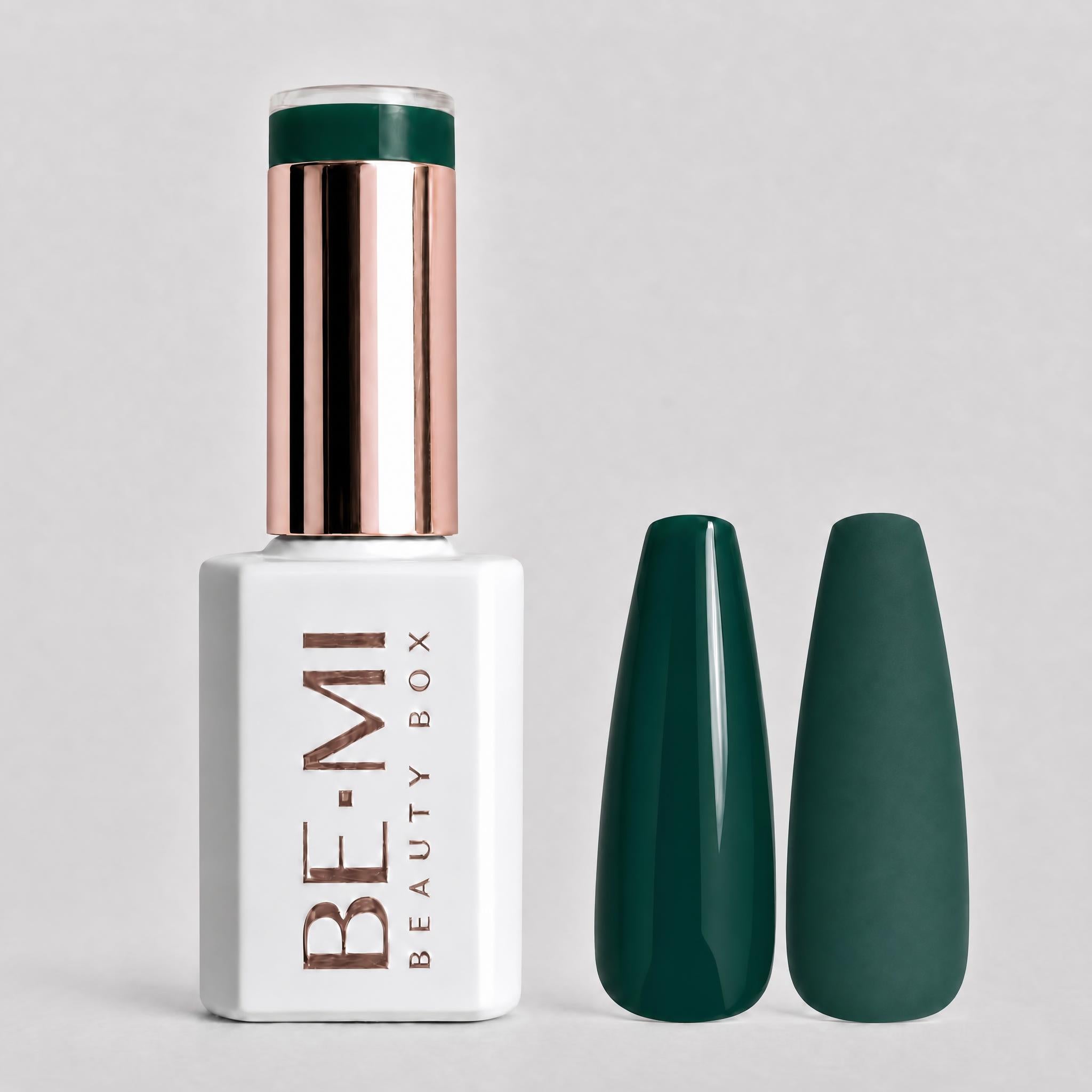 BEMI Creami F11 Gel Polish bottle and color swatch demonstrating full-coverage, self-leveling viscosity designed for professional, streak-free application.