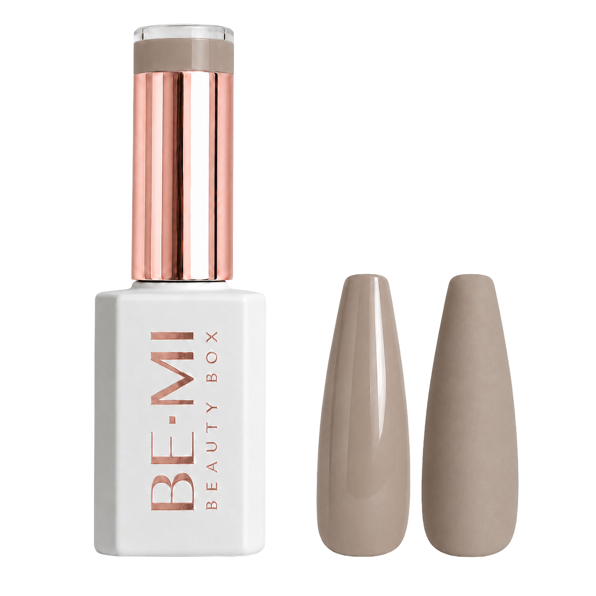 BEMI Creami N03 Gel Polish bottle and color swatch demonstrating full-coverage, self-leveling viscosity designed for professional, streak-free application.