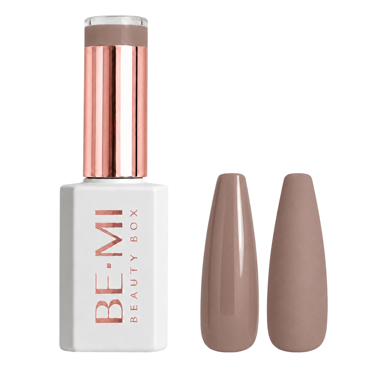 BEMI Creami N07 Gel Polish bottle and color swatch demonstrating full-coverage, self-leveling viscosity designed for professional, streak-free application.