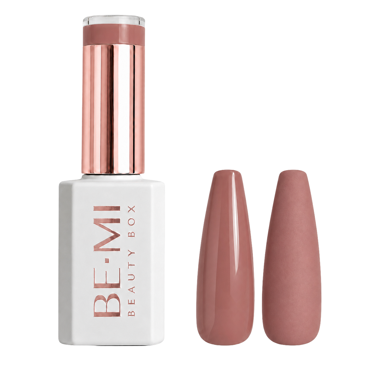 BEMI Creami N12 Gel Polish bottle and color swatch demonstrating full-coverage, self-leveling viscosity designed for professional, streak-free application.