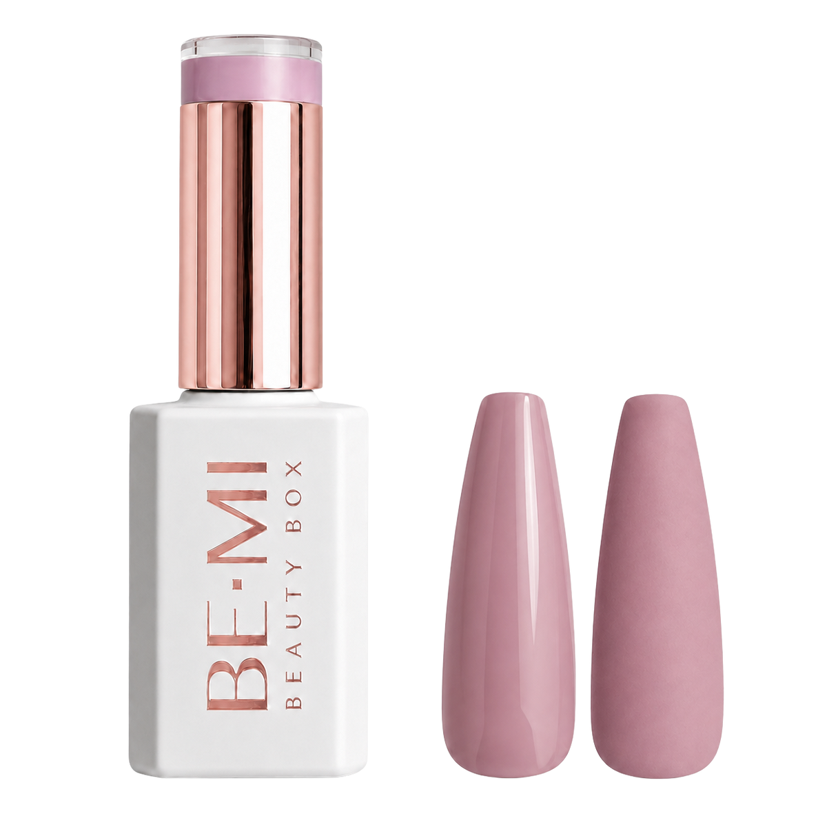 BEMI Creami P01 Gel Polish bottle and color swatch demonstrating full-coverage, self-leveling viscosity designed for professional, streak-free application.