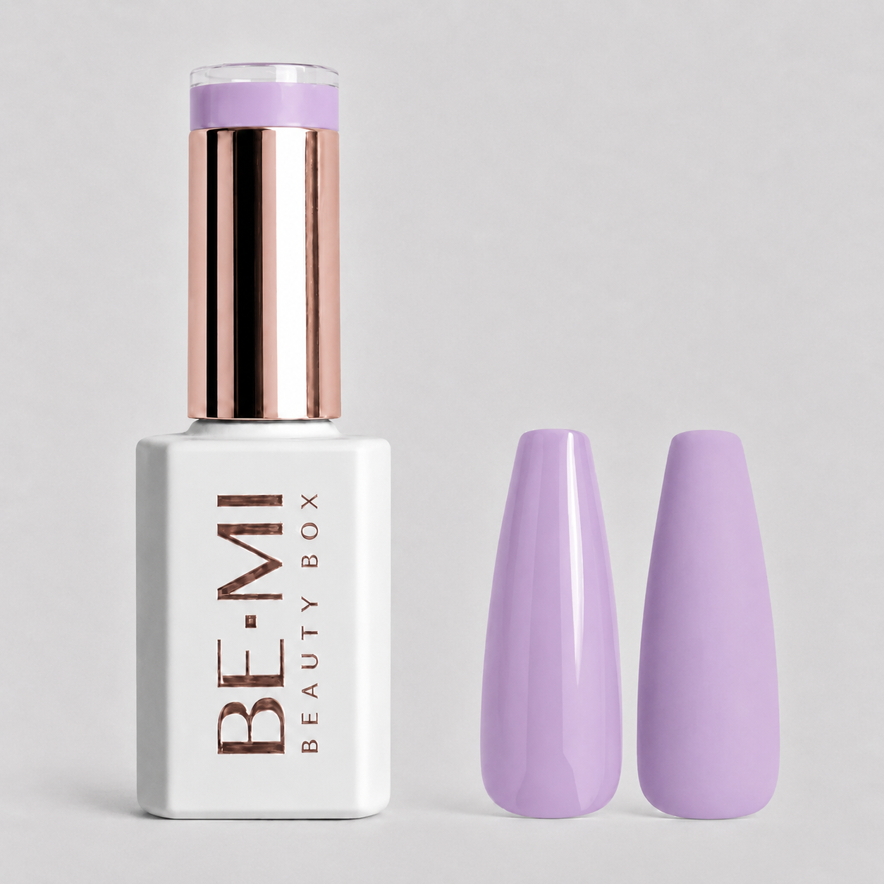 BEMI Creami O01 Gel Polish bottle and color swatch demonstrating full-coverage, self-leveling viscosity designed for professional, streak-free application.