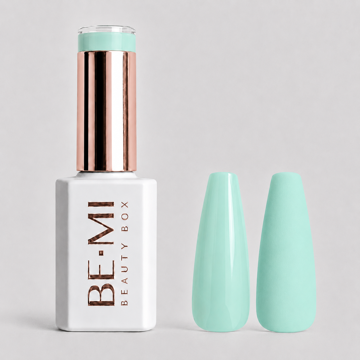 BEMI Creami O09 Gel Polish bottle and color swatch demonstrating full-coverage, self-leveling viscosity designed for professional, streak-free application.