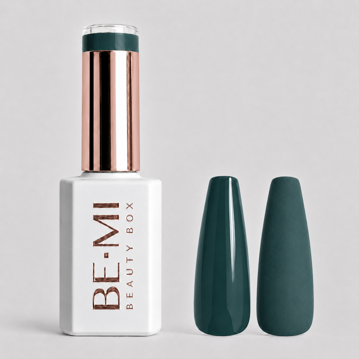 BEMI Creami O10 Gel Polish bottle and color swatch demonstrating full-coverage, self-leveling viscosity designed for professional, streak-free application.