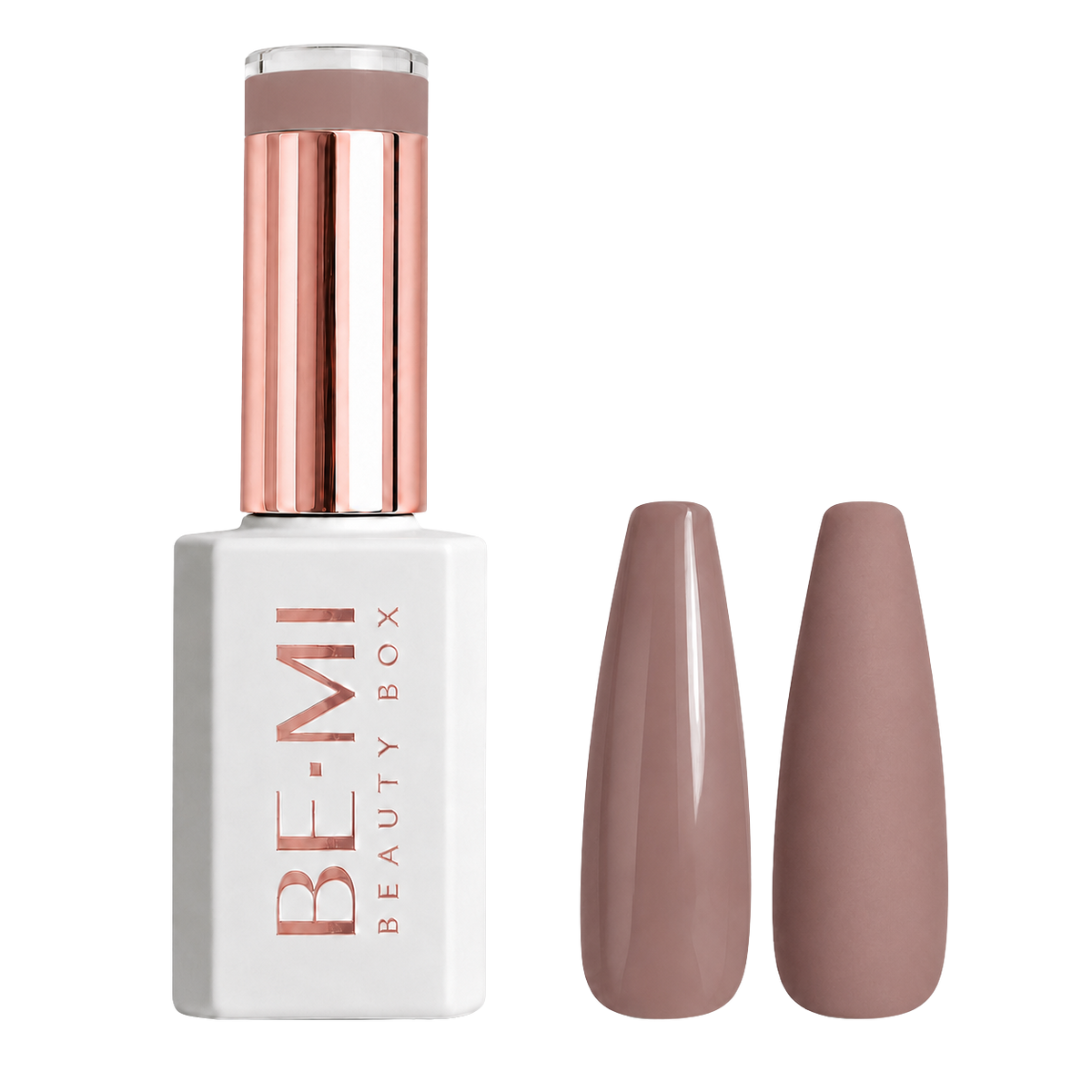 BEMI Creami N06 Gel Polish bottle and color swatch demonstrating full-coverage, self-leveling viscosity designed for professional, streak-free application.