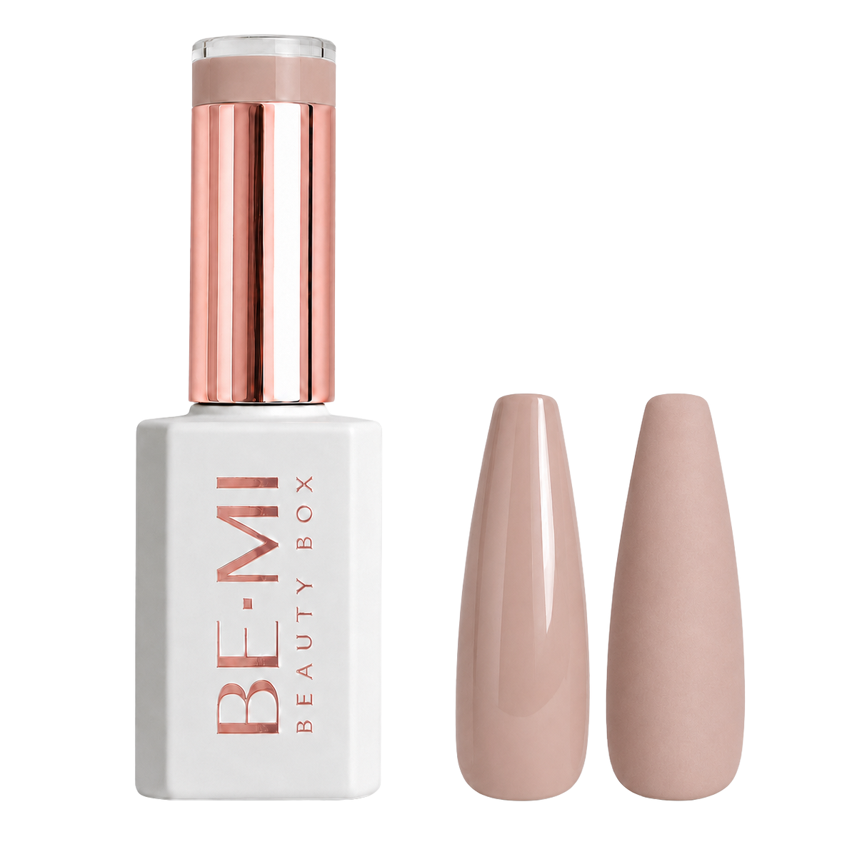 BEMI Creami N09 Gel Polish bottle and color swatch demonstrating full-coverage, self-leveling viscosity designed for professional, streak-free application.