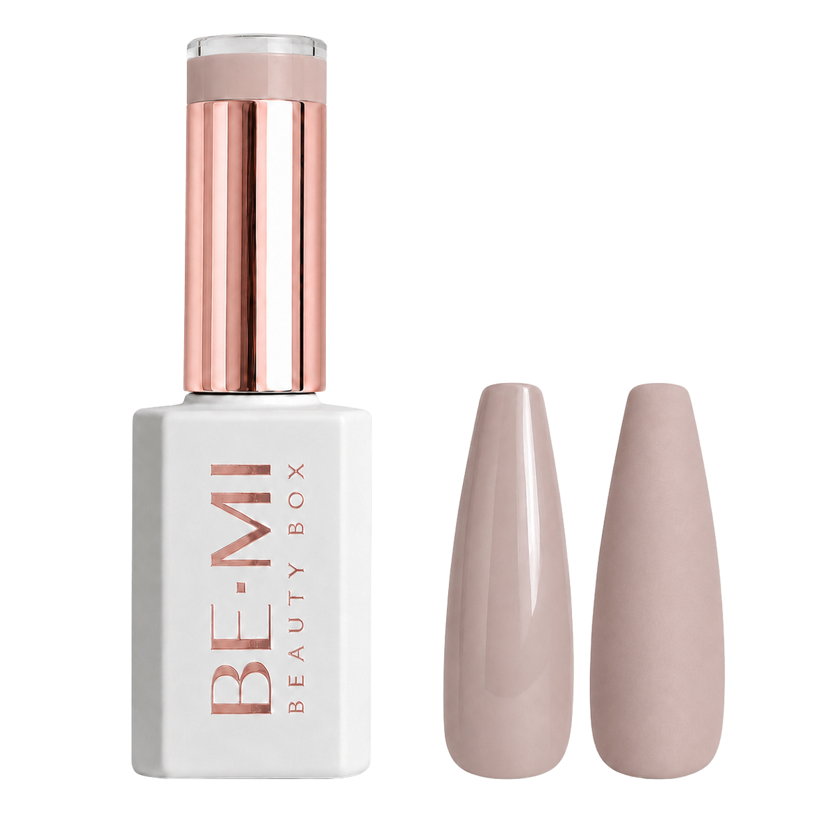 BEMI Creami N10 Gel Polish bottle and color swatch demonstrating full-coverage, self-leveling viscosity designed for professional, streak-free application.