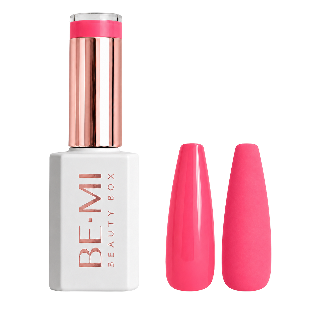 BEMI Creami O04 Gel Polish bottle and color swatch demonstrating full-coverage, self-leveling viscosity designed for professional, streak-free application.