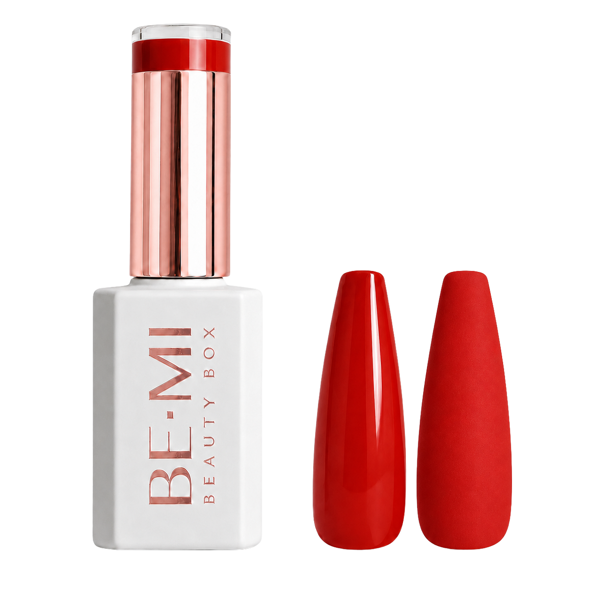 BEMI Creami O14 Gel Polish bottle and color swatch demonstrating full-coverage, self-leveling viscosity designed for professional, streak-free application.
