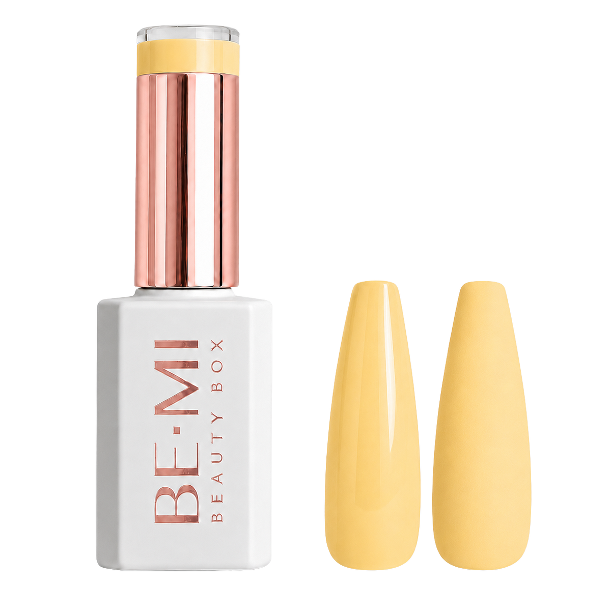 BEMI Creami O19 Gel Polish bottle and color swatch demonstrating full-coverage, self-leveling viscosity designed for professional, streak-free application.