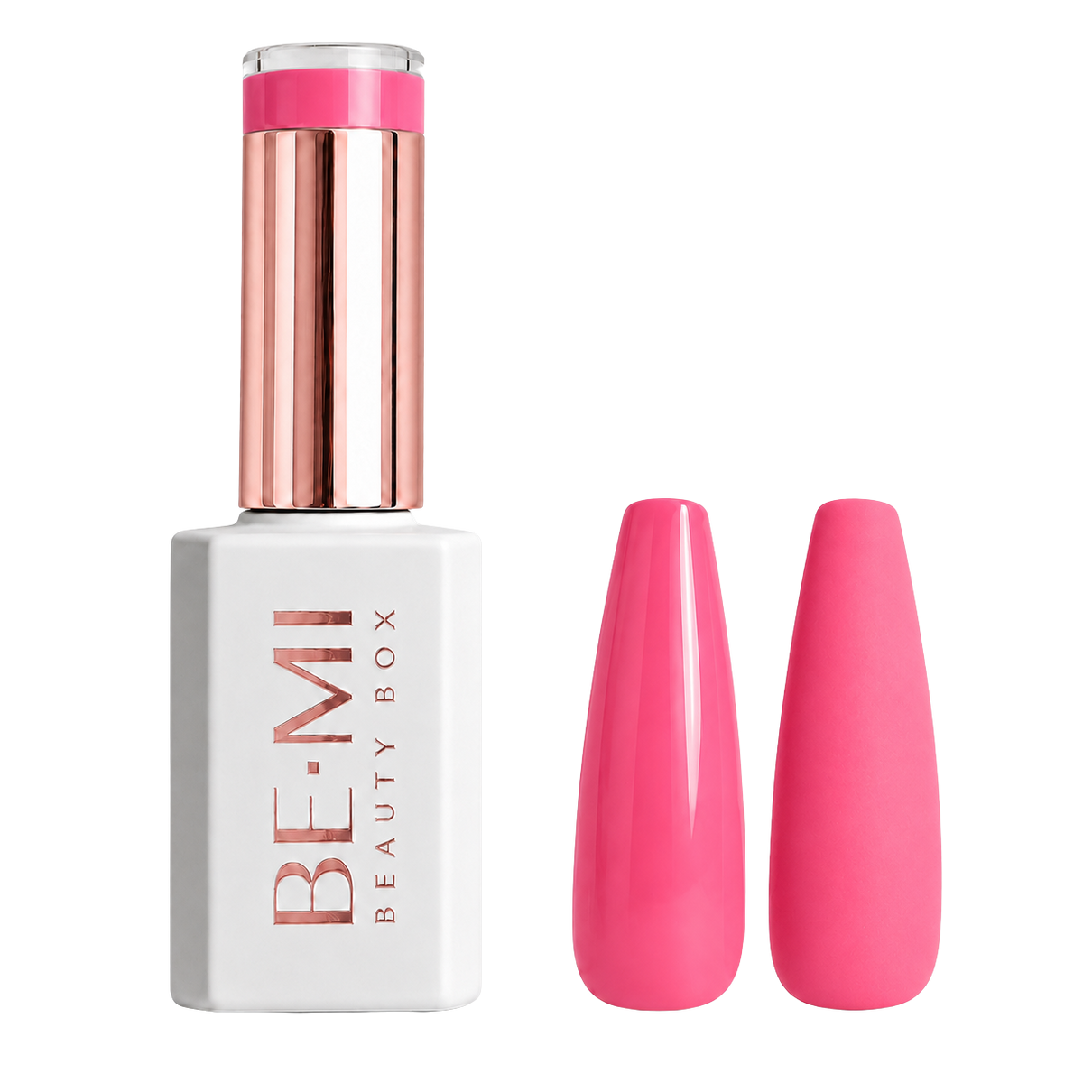 BEMI Creami O27 Gel Polish bottle and color swatch demonstrating full-coverage, self-leveling viscosity designed for professional, streak-free application.