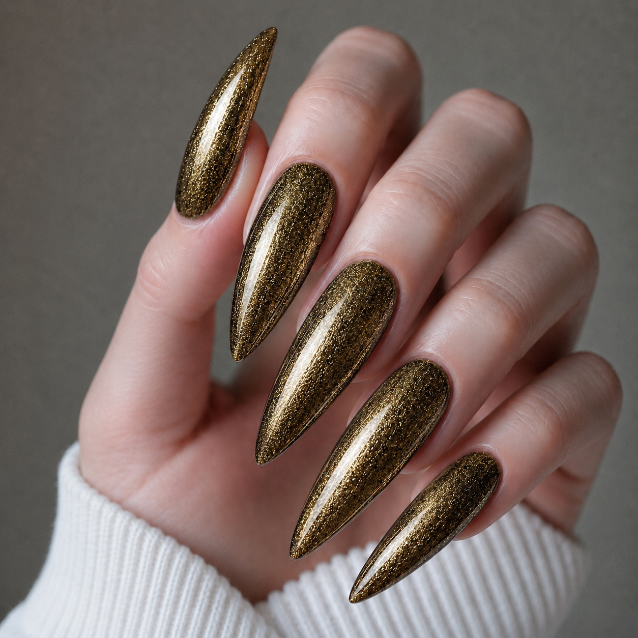 Finished manicured nails using Dusk BEMI Shimmer Gel, demonstrating fine micro-shimmer dispersion for a luminous, pearlescent effect and a flawless professional finish.
