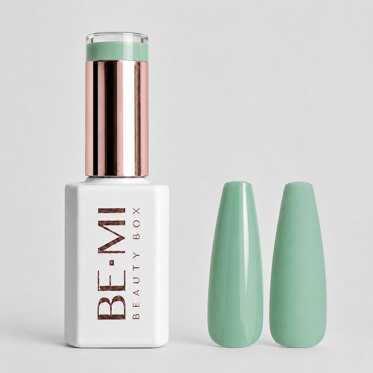 BEMI Creami O17 Gel Polish bottle and color swatch demonstrating full-coverage, self-leveling viscosity designed for professional, streak-free application.