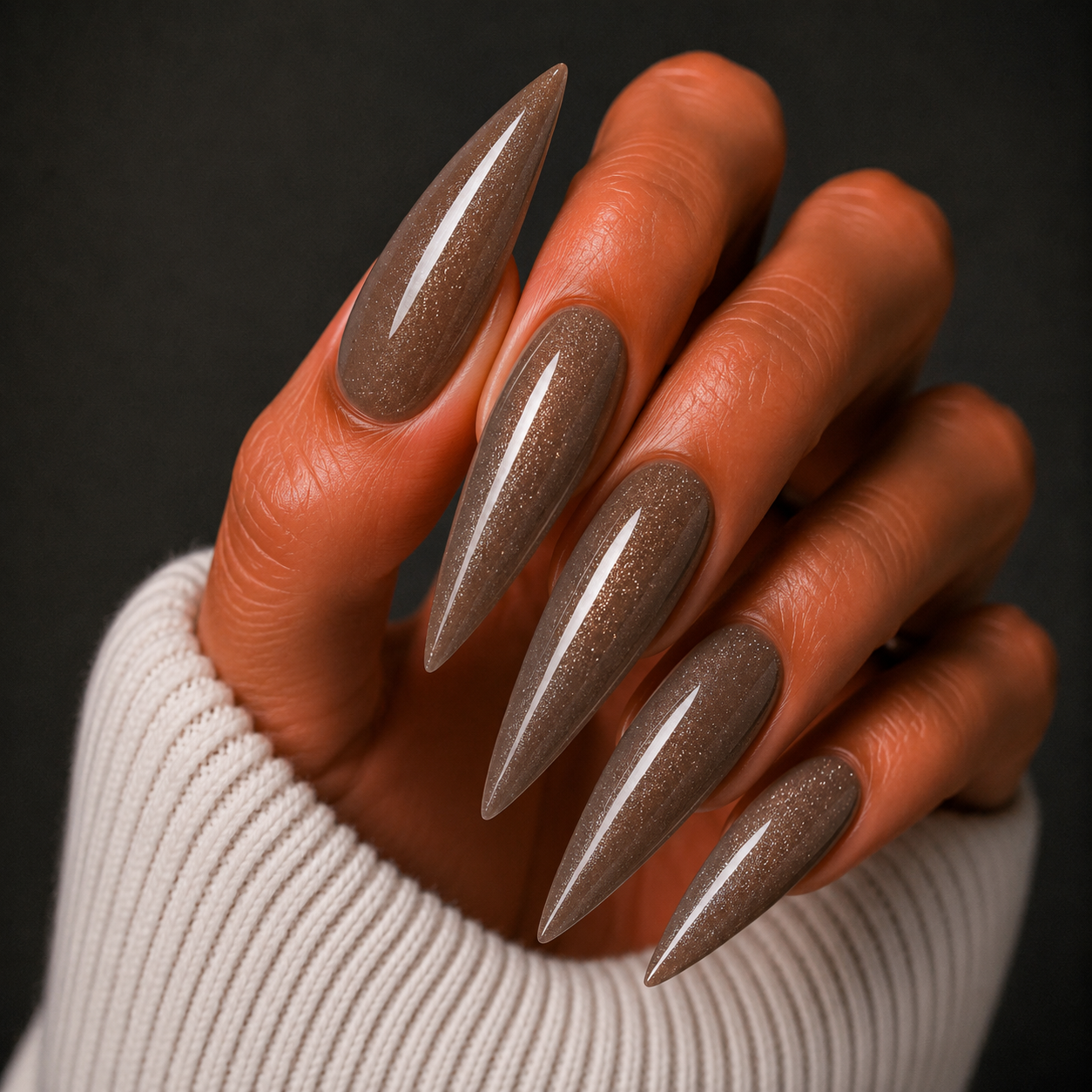 Finished manicured nails using Goddess - BEMI Cat Eye Gel, demonstrating activated magnetic particle dispersion for a multidimensional, velvet-light effect and a flawless professional finish. 