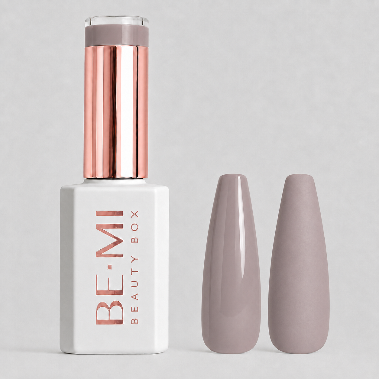 BEMI Creami N01 Gel Polish bottle and color swatch demonstrating full-coverage, self-leveling viscosity designed for professional, streak-free application.