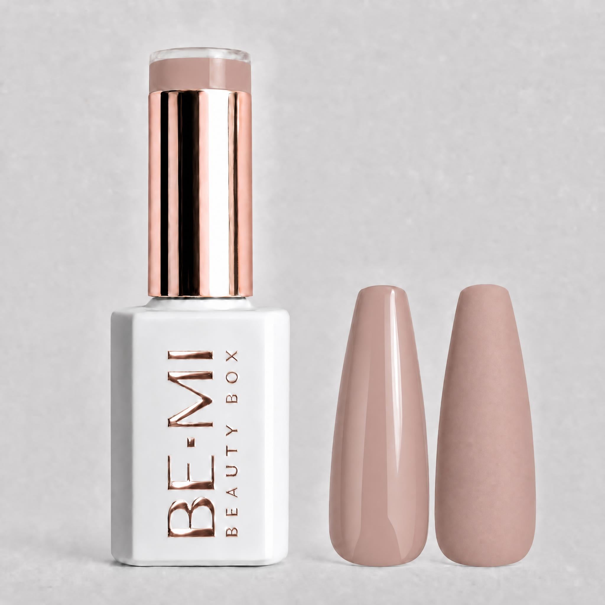 BEMI Creami N11 Gel Polish bottle and color swatch demonstrating full-coverage, self-leveling viscosity designed for professional, streak-free application.