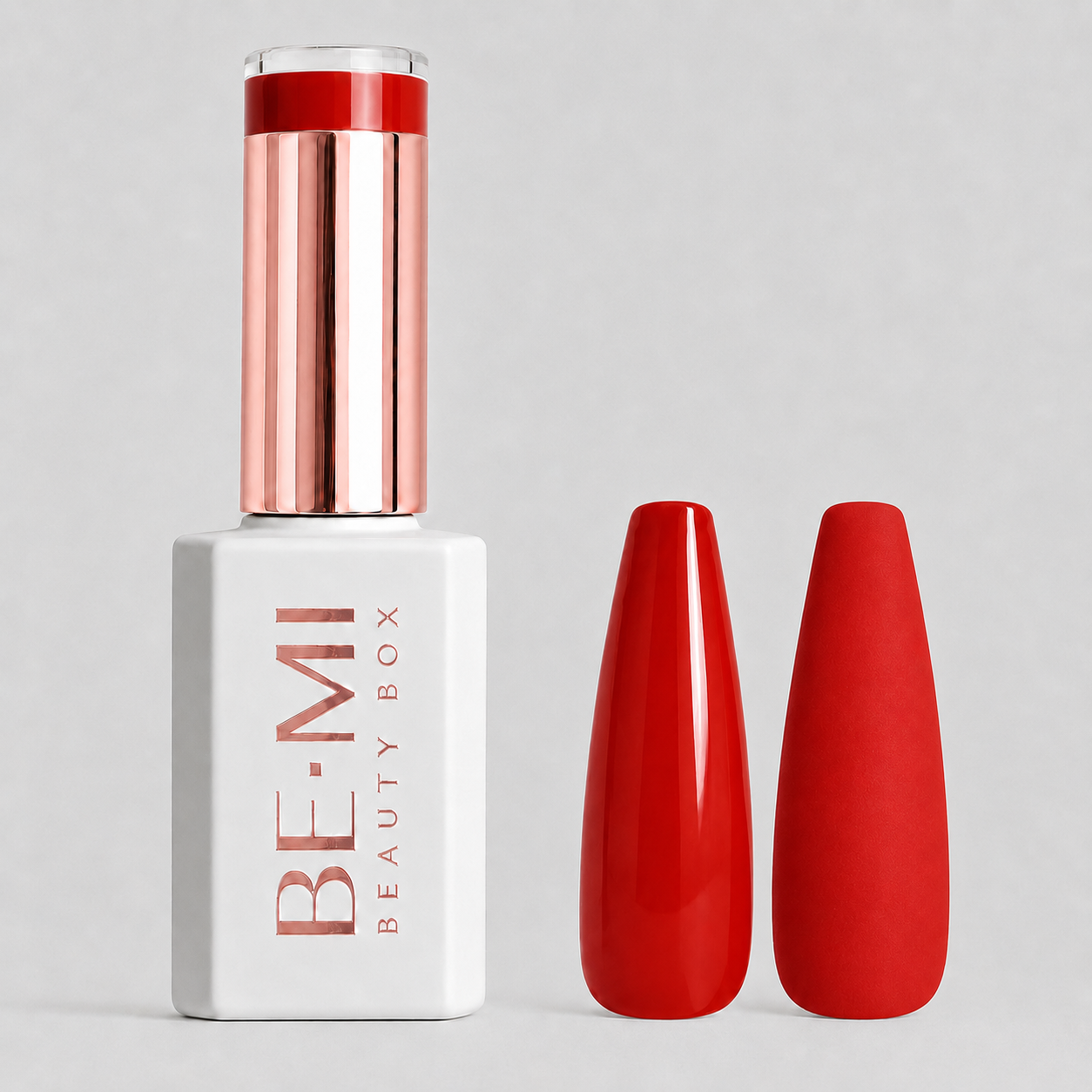 BEMI Creami O14 Gel Polish bottle and color swatch demonstrating full-coverage, self-leveling viscosity designed for professional, streak-free application.