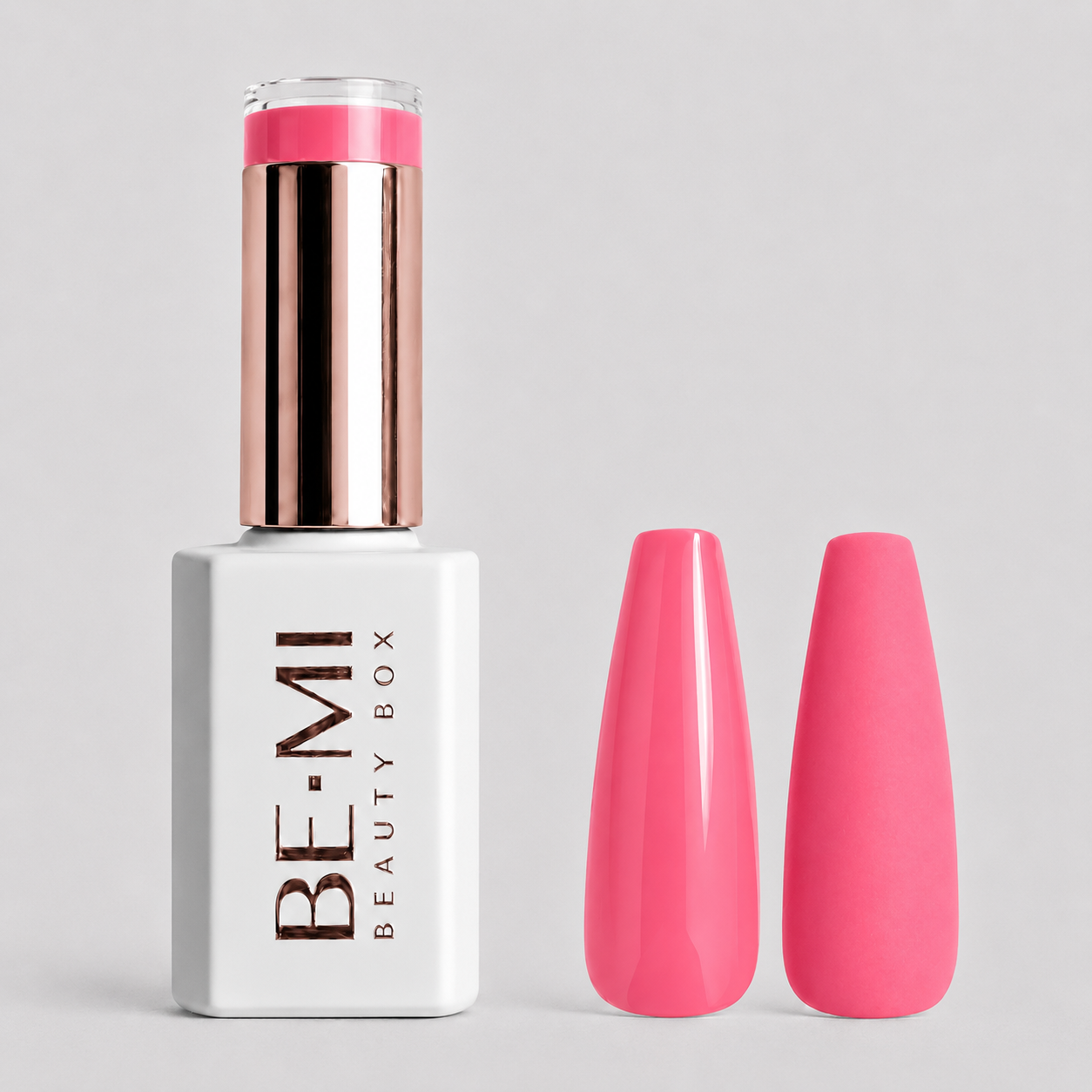 BEMI Creami O27 Gel Polish bottle and color swatch demonstrating full-coverage, self-leveling viscosity designed for professional, streak-free application.