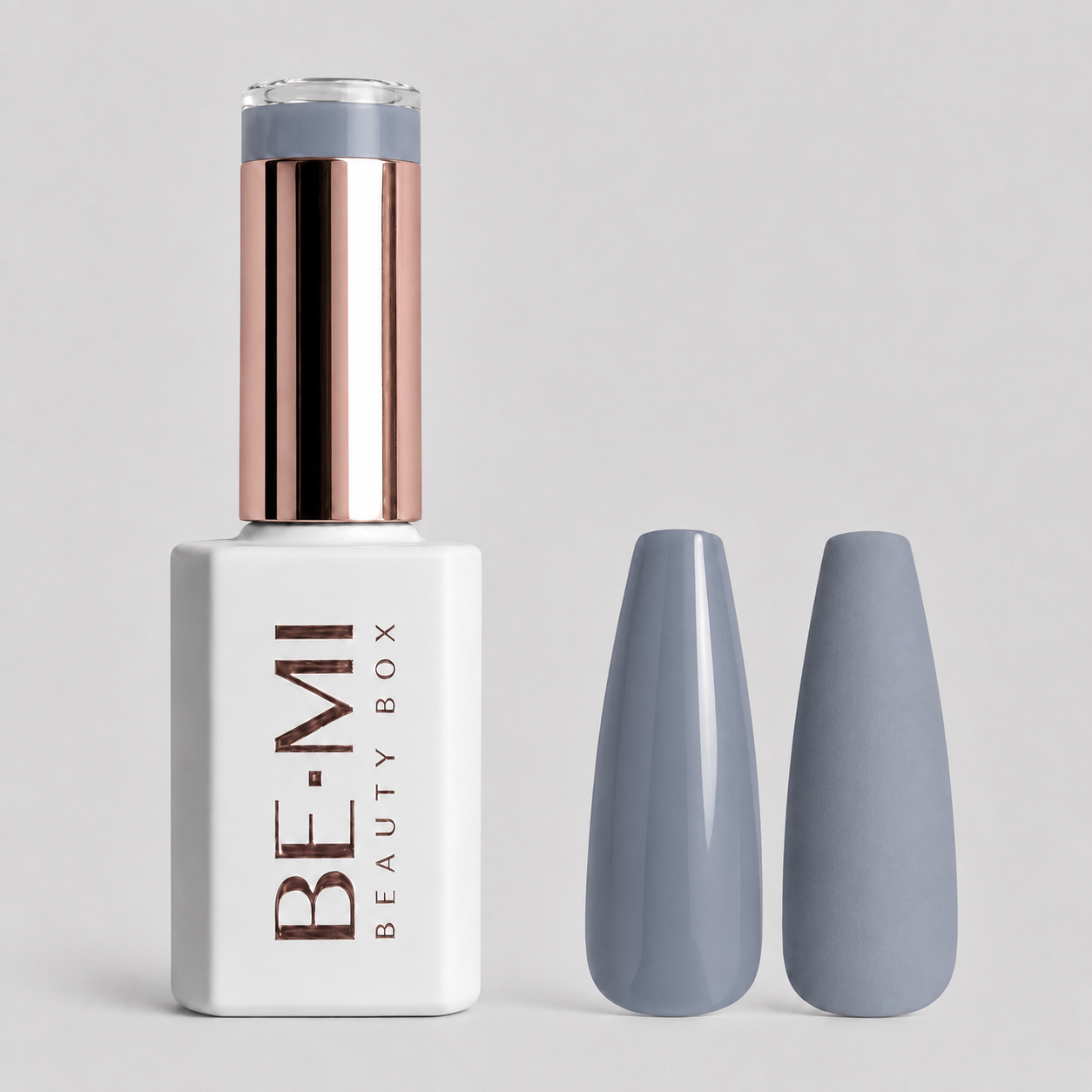 BEMI Creami P05 Gel Polish bottle and color swatch demonstrating full-coverage, self-leveling viscosity designed for professional, streak-free application.