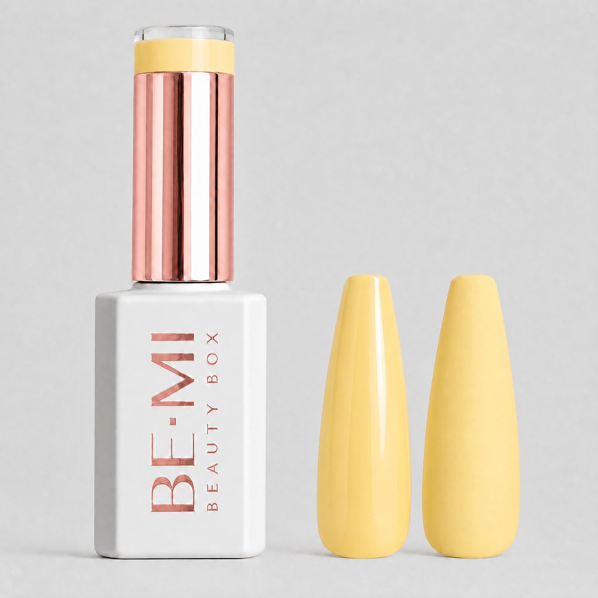 BEMI Creami SS02 - Whip Happens Gel Polish bottle and color swatch demonstrating full-coverage, self-leveling viscosity designed for professional, streak-free application.