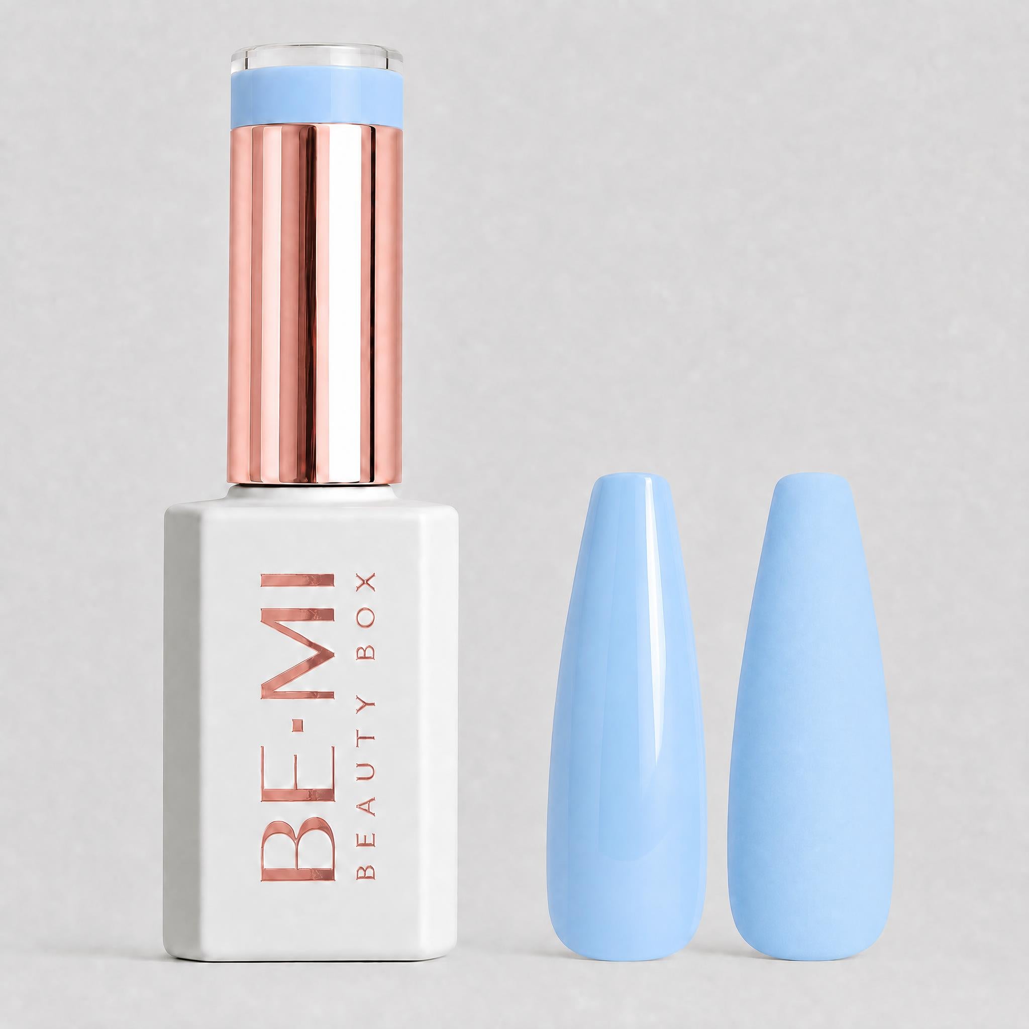 BEMI Creami SS03 - Frost and Found Gel Polish bottle and color swatch demonstrating full-coverage, self-leveling viscosity designed for professional, streak-free application.
