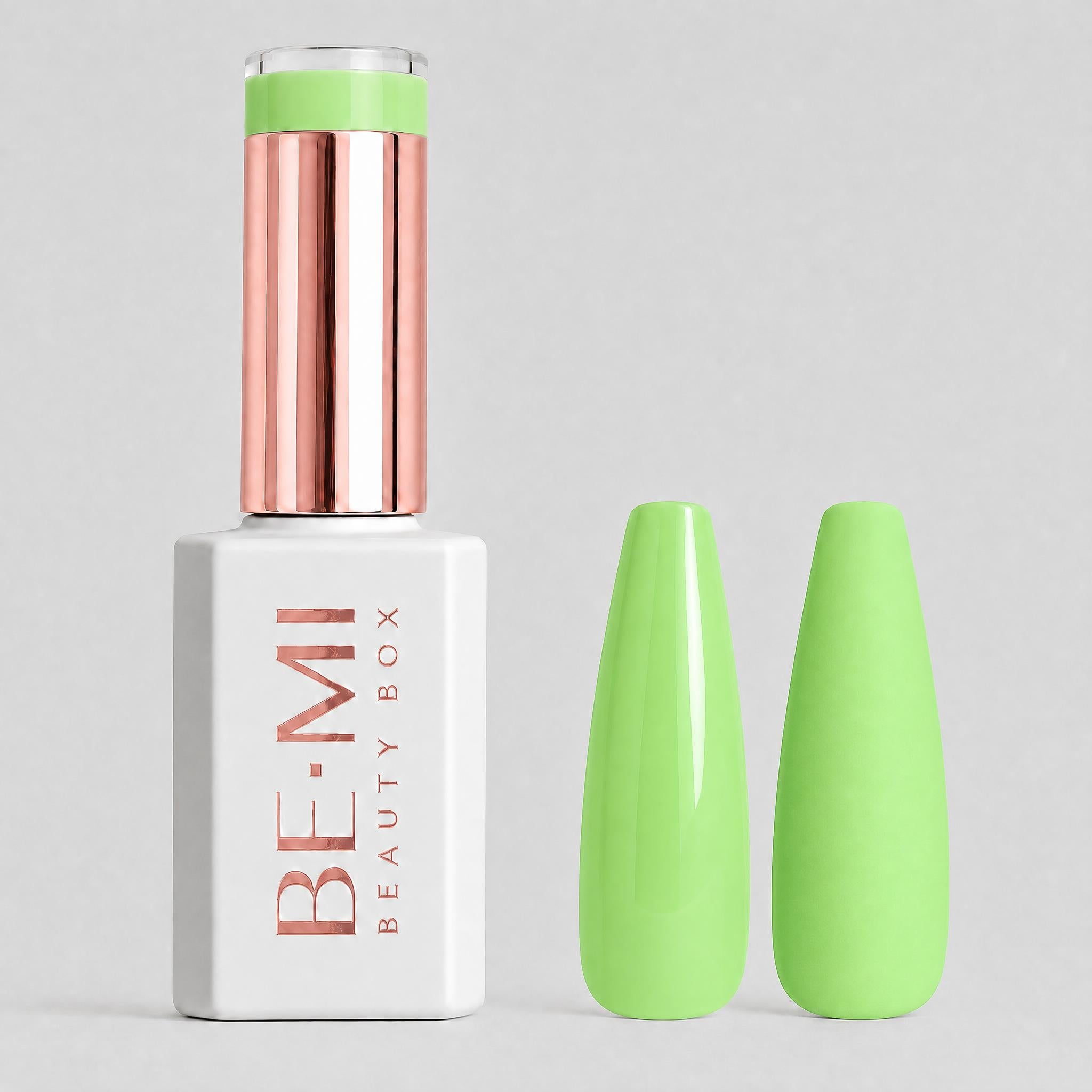 BEMI Creami SS06 - I'm A Bad Batch Gel Polish bottle and color swatch demonstrating full-coverage, self-leveling viscosity designed for professional, streak-free application.