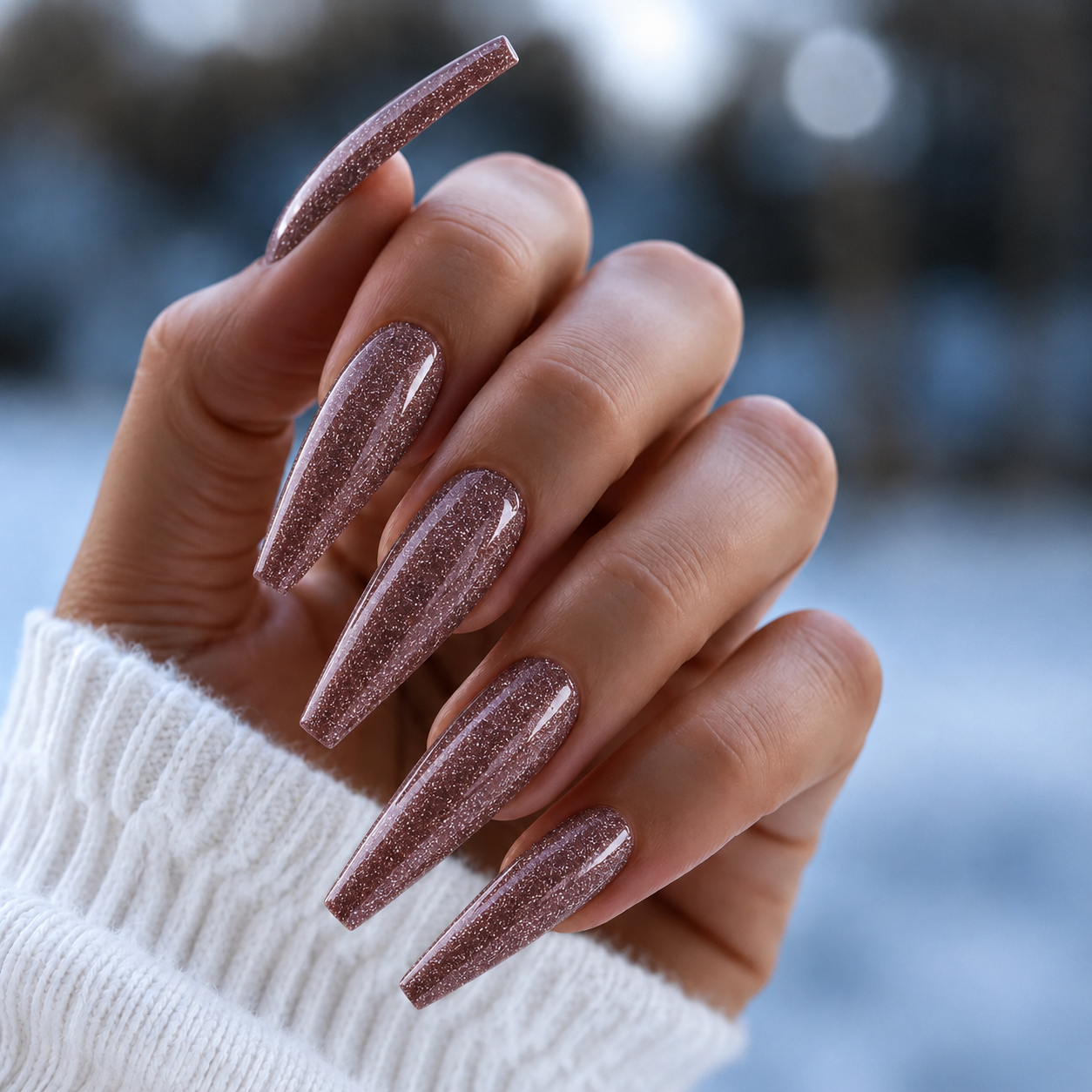 Finished manicured nails using Stardust - BEMI Cat Eye Gel, demonstrating activated magnetic particle dispersion for a multidimensional, velvet-light effect and a flawless professional finish. 
