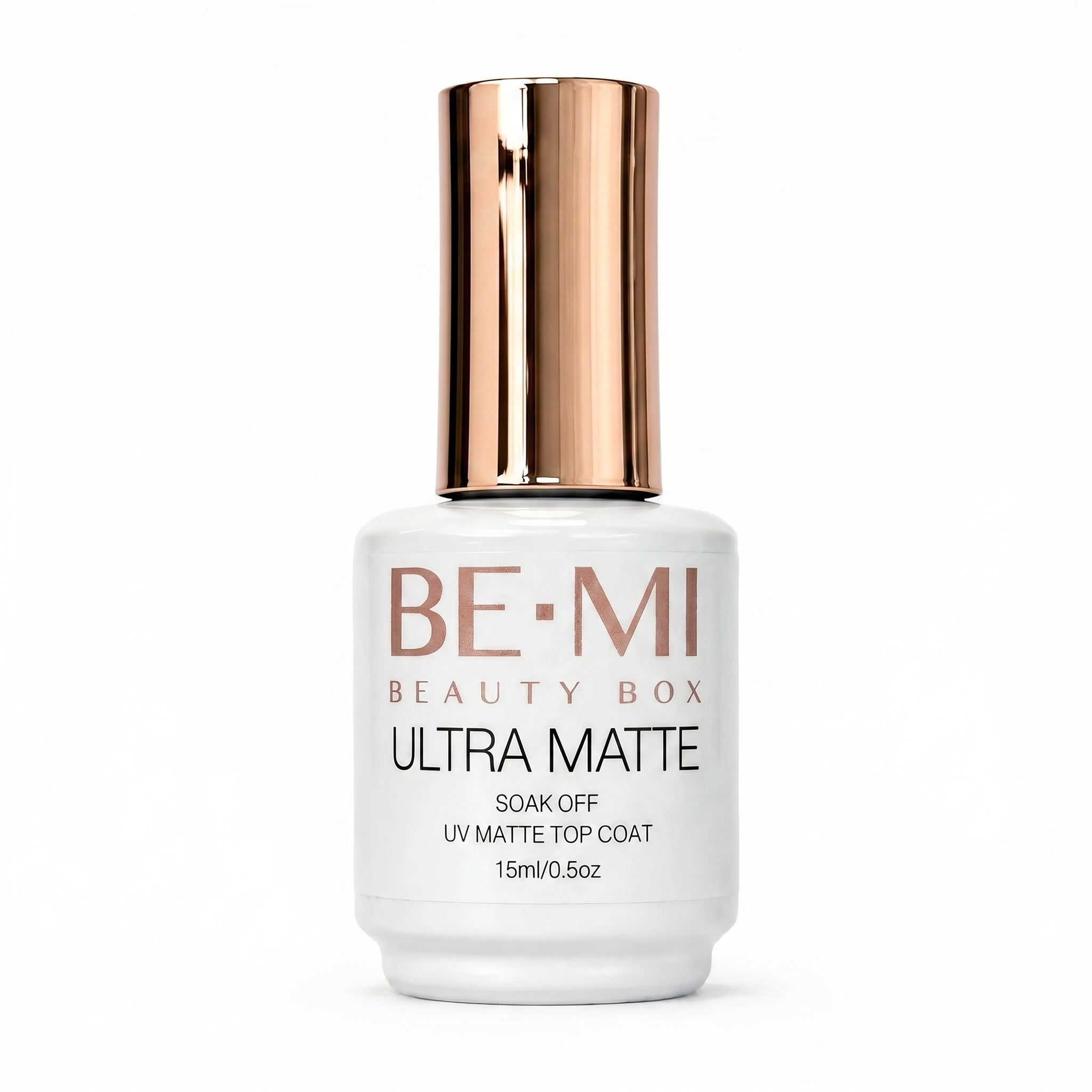 BEMI Ultra Matte gel top coat designed to provide a smooth velvet matte finish, fast LED or UV curing, and long-lasting protection for professional gel manicures.