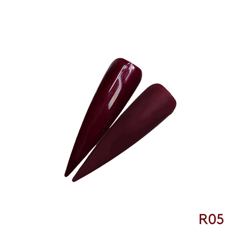 BEMI Creami R05 Gel Polish bottle and color swatch demonstrating full-coverage, self-leveling viscosity designed for professional, streak-free application.
