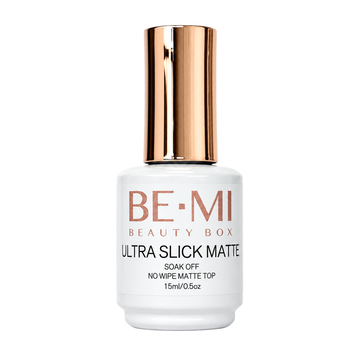 BEMI Top Coats Ultra Slick Matte - No Wipe No-wipe matte finish for chrome isolation gel polish bottle.